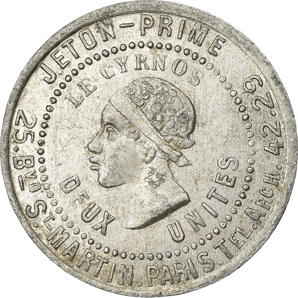 Francja, Advertising Token, Paris, Jeton-Prime, Le Cyrnos, 2 Unités, AU(55-58)