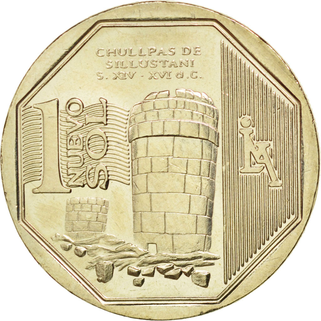 PERU, Nuevo Sol, 2011, Lima, KM #345, MS(63), Copper-Nickel-Zinc, 25.5, 7.22