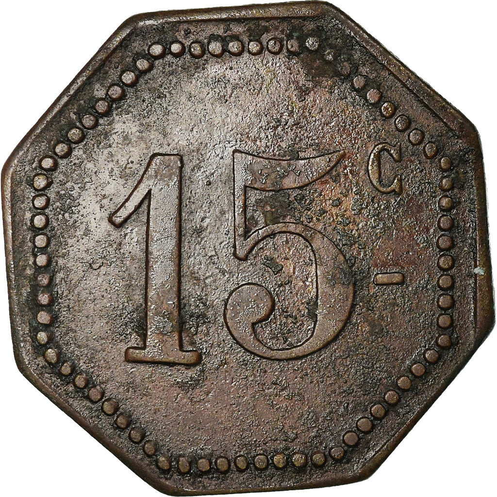 Coin, France, Maison Malandain, Paris, 15 Centimes, EF(40-45), Copper, Elie:--