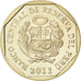PERU, Nuevo Sol, 2011, Lima, KM #360, MS(63), Copper-Nickel-Zinc, 25.5, 7.14