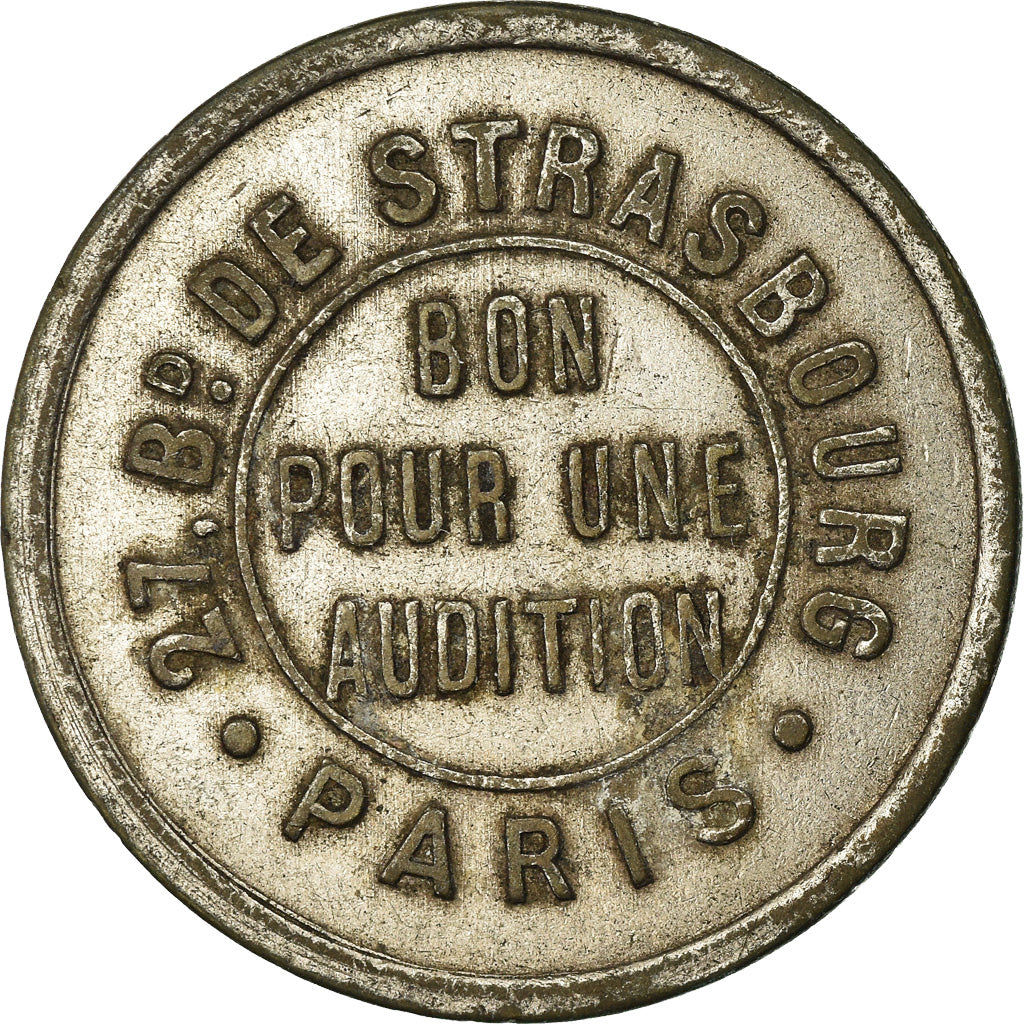 France, Jeton, Paris, Palace Chansons, Bon pour une Audition, TTB, Laiton