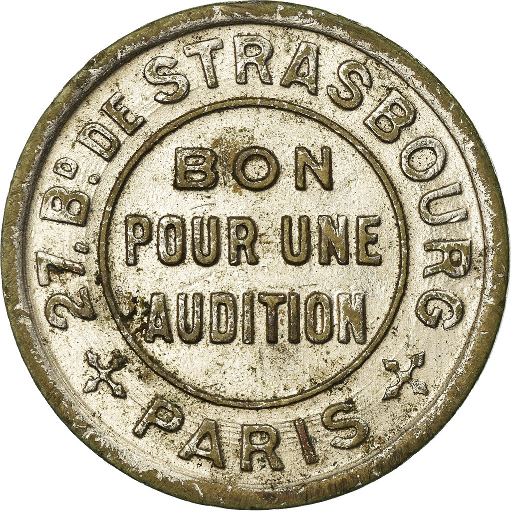 France, Jeton, Paris, Palace Chansons, Bon pour une Audition, TTB+, Laiton