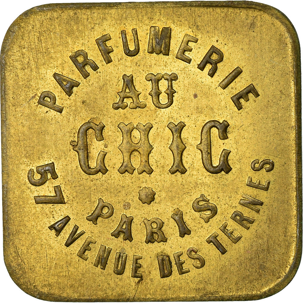 France, Advertising Token, Paris, Parfumerie au Chic, AU(55-58), Brass