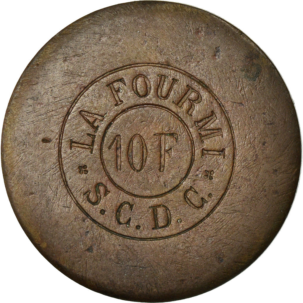 Coin, France, La Fourmi, S.C.D.C., Paris, 10 Francs, EF(40-45), Copper, Elie:--