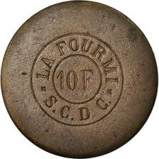 Coin, France, La Fourmi, S.C.D.C., Paris, 10 Francs, EF(40-45), Copper, Elie:--