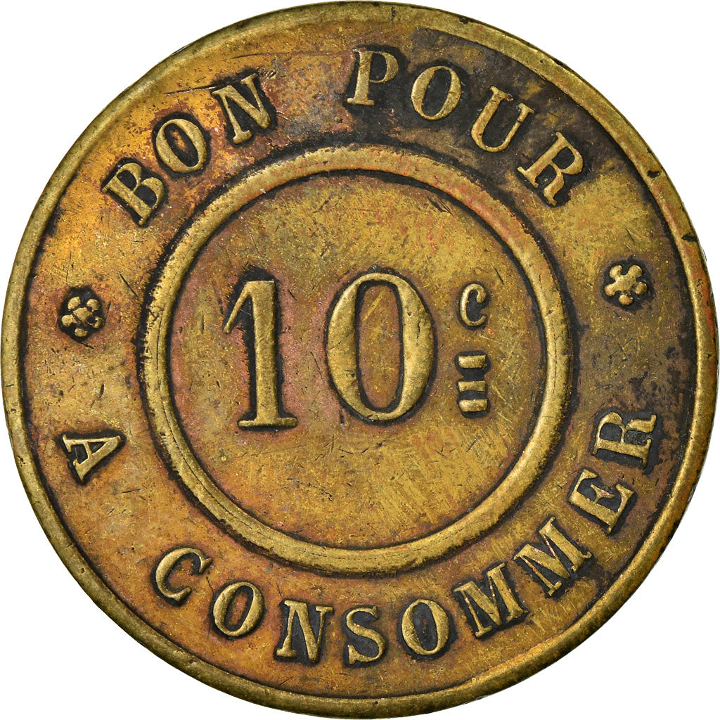 Monnaie, France, Société Amicale Lafourchette, Paris, 10 Centimes, TTB