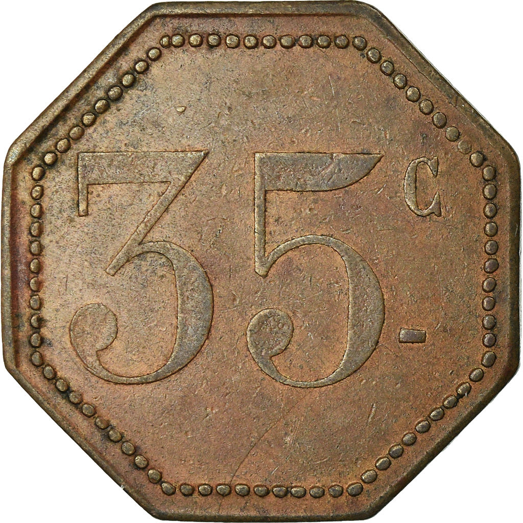 Moneta, Francia, Grands Bouillons Liégeois, Paris, 35 Centimes, BB, Ottone