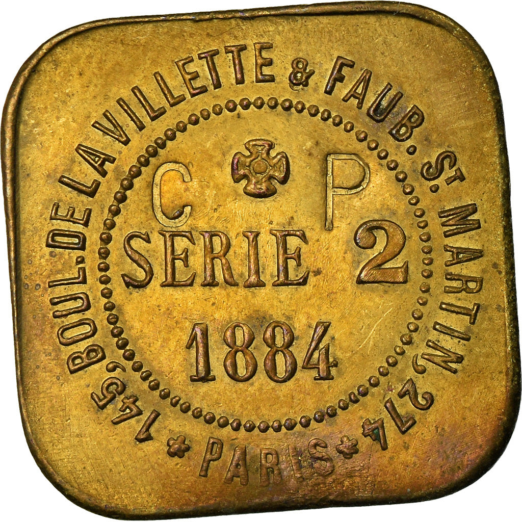 Moneta, Francia, Grands Magasins aux Buttes Chaumont, Paris, Jeton Prime, 1884