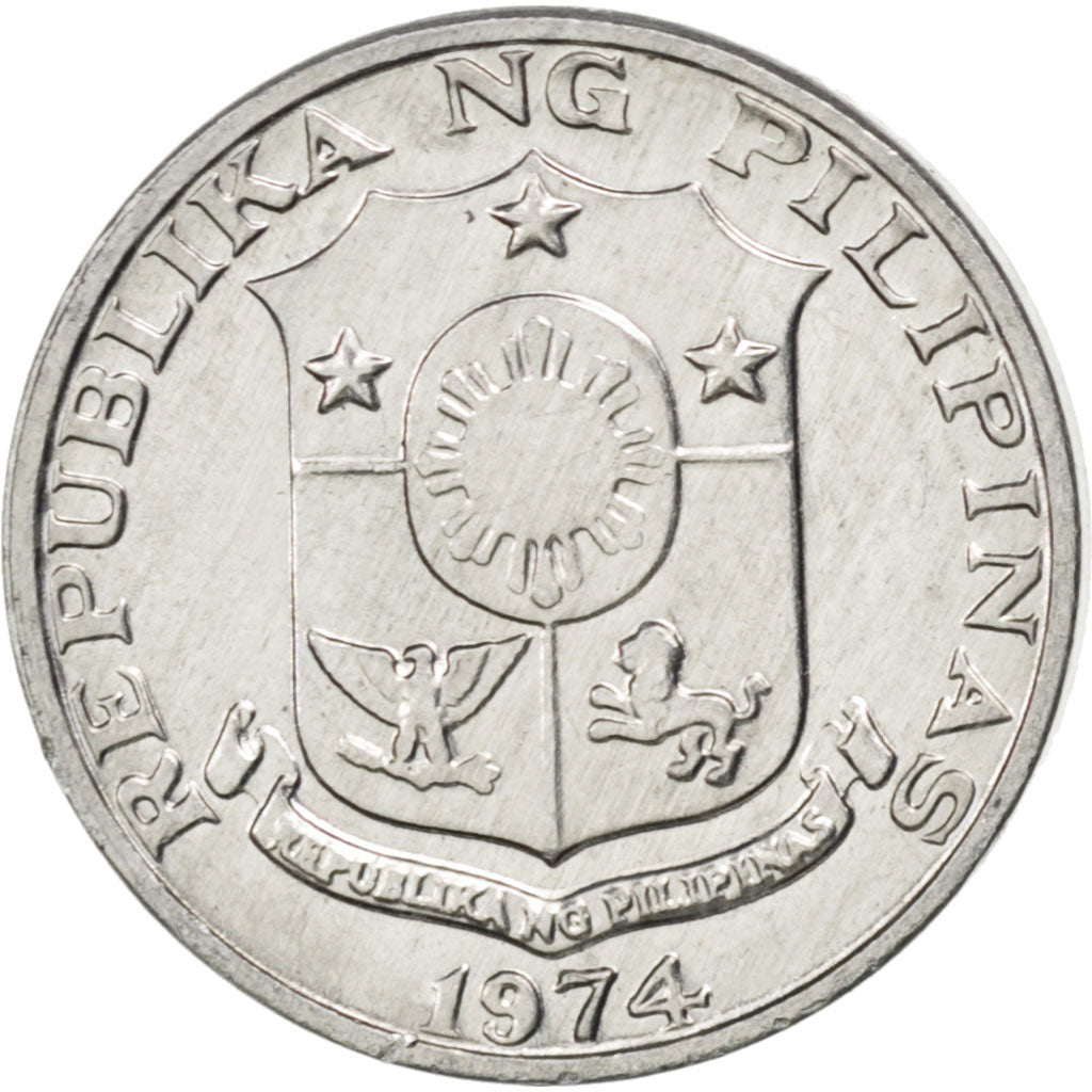 PHILIPPINES, Sentimo, 1974, KM #196, MS(63), Aluminum, 10, 0.50