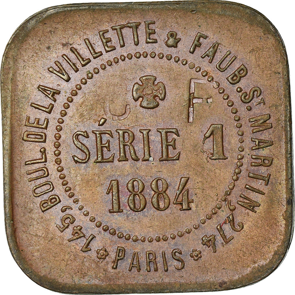 Coin, France, Grands Magasins aux Buttes Chaumont, Paris, Jeton Prime, 1884