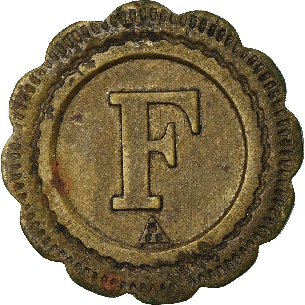 France, Token, 20 Centimes à Consommer, Lettre F, EF(40-45), Brass