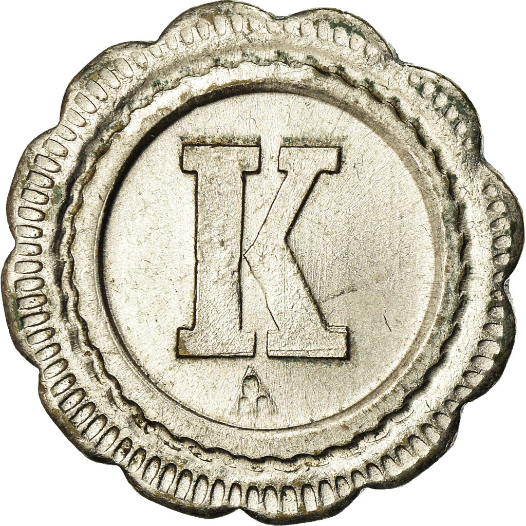 France, Token, 30 Centimes à Consommer, Lettre K, AU(55-58), Brass