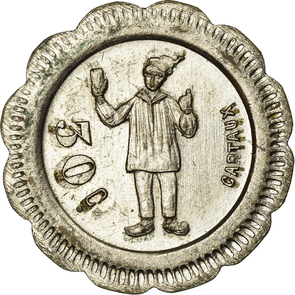 France, Token, 30 Centimes à Consommer, Lettre K, AU(55-58), Brass