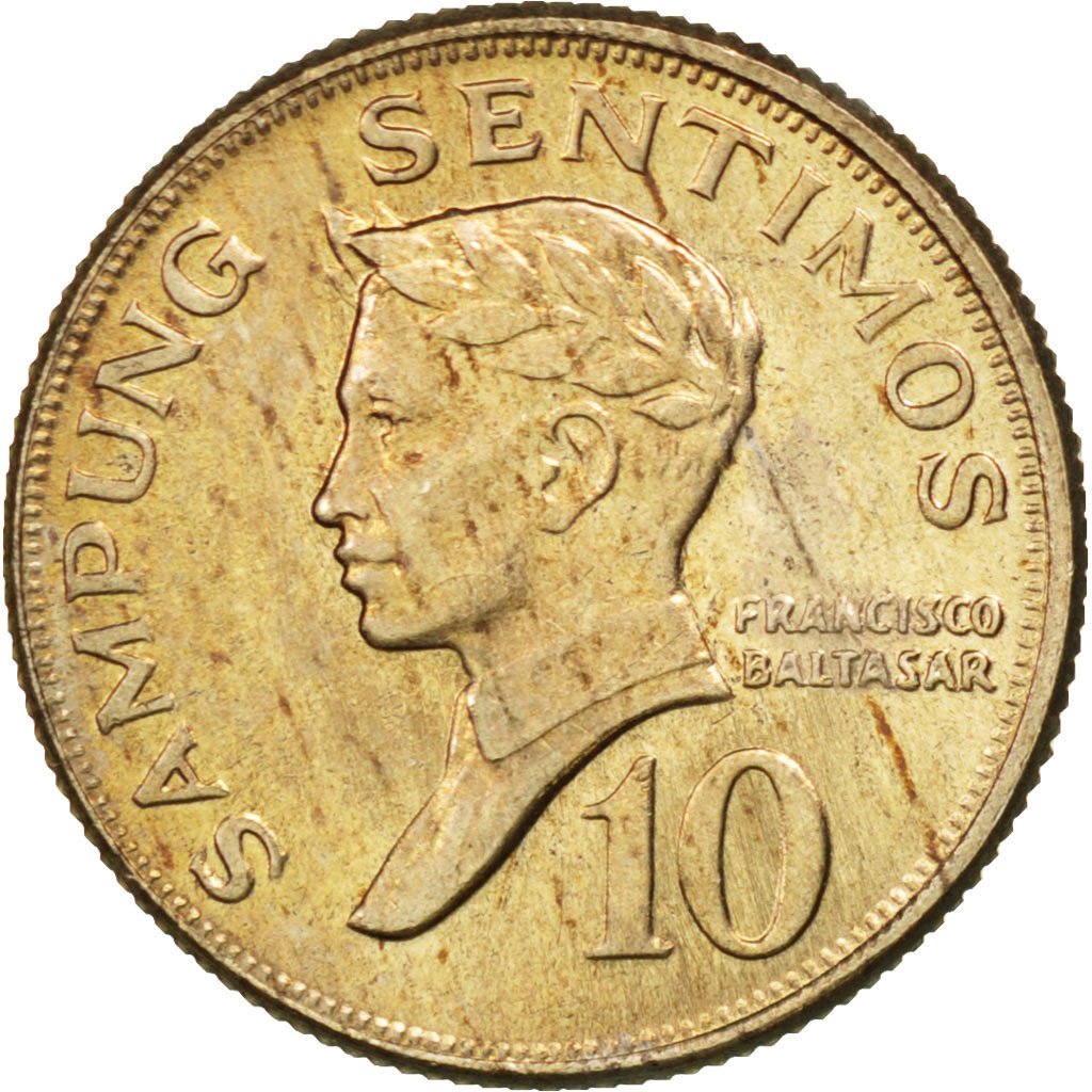 PHILIPPINES, 10 Sentimos, 1970, KM #198, MS(63), Copper-Nickel, 17.5, 2.01
