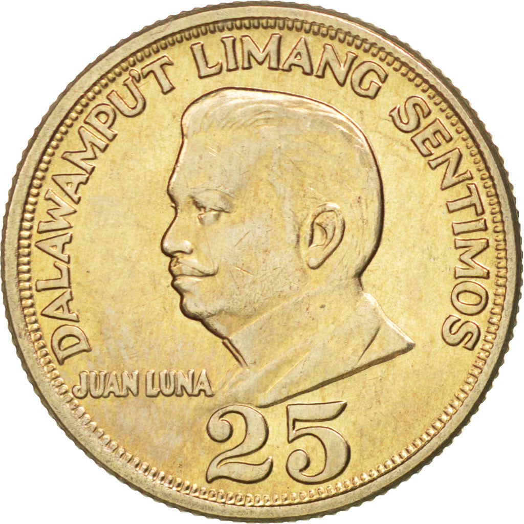 PHILIPPINES, 25 Sentimos, 1970, KM #199, MS(63), Copper-Nickel-Zinc, 21, 3.96