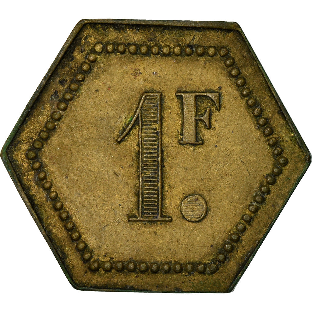 Moneta, Francia, Avers-Revers identiques, Non identifiable, 1 Franc, BB+, Ottone