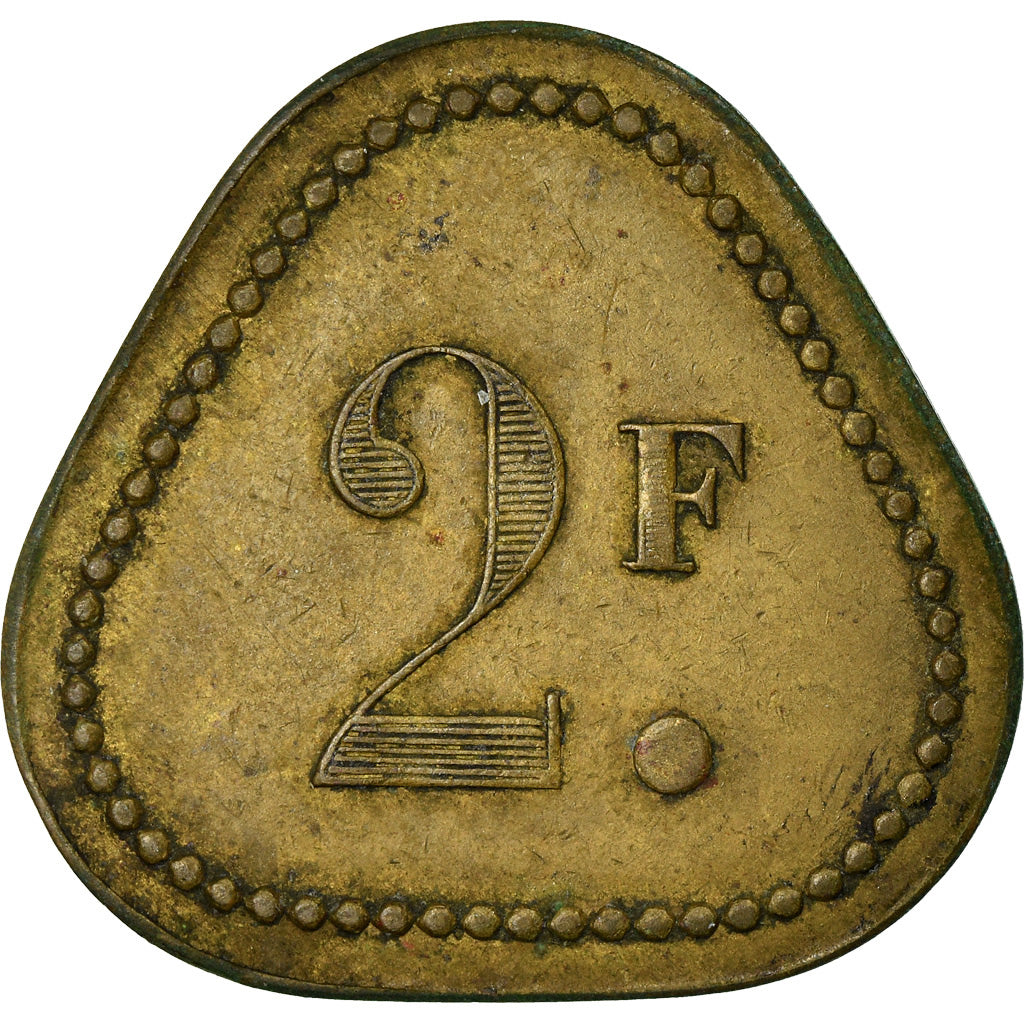 Moneta, Francia, Avers-Revers identiques, Non identifiable, 2 Francs, BB, Ottone