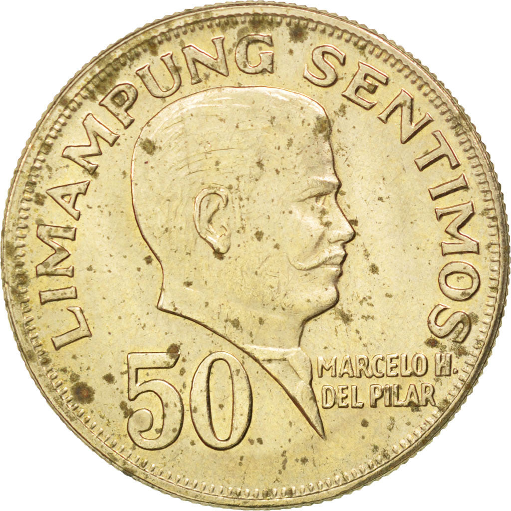 Coin, Philippines, 50 Sentimos, 1972, AU(55-58), Copper-Nickel-Zinc, KM:200
