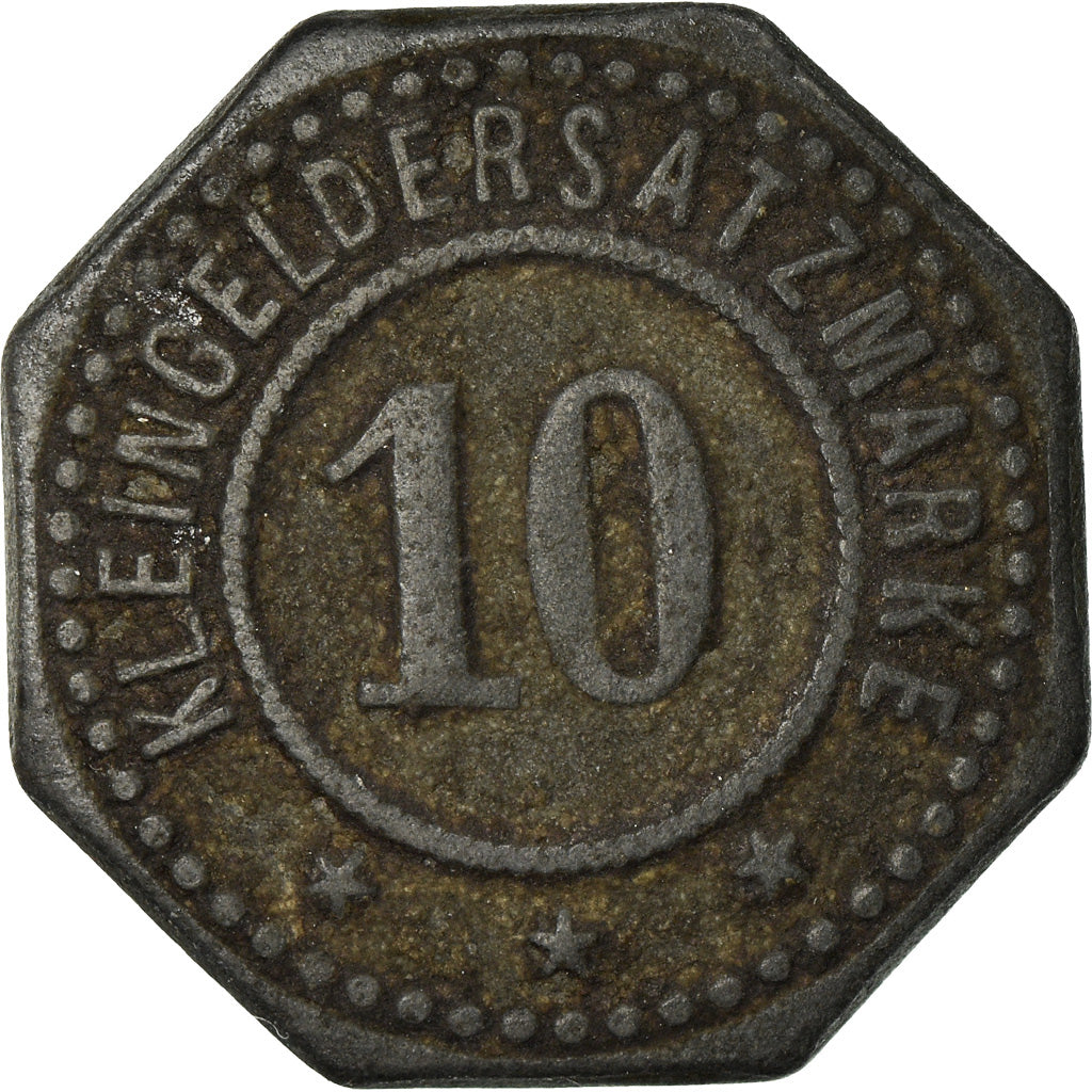 Münze, Frankreich, Kleingeldersatzmarke, Kreuzwald, 10 Pfennig, SS, Zinc