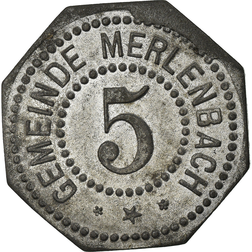 Münze, Frankreich, Kleingeldersatzmarke, Merlenbach, 5 Pfennig, SS+, Zinc