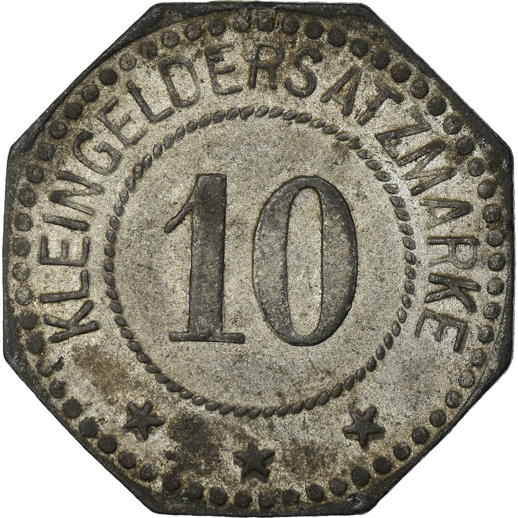 Coin, France, Kleingeldersatzmarke, Merlenbach, 10 Pfennig, AU(50-53), Zinc