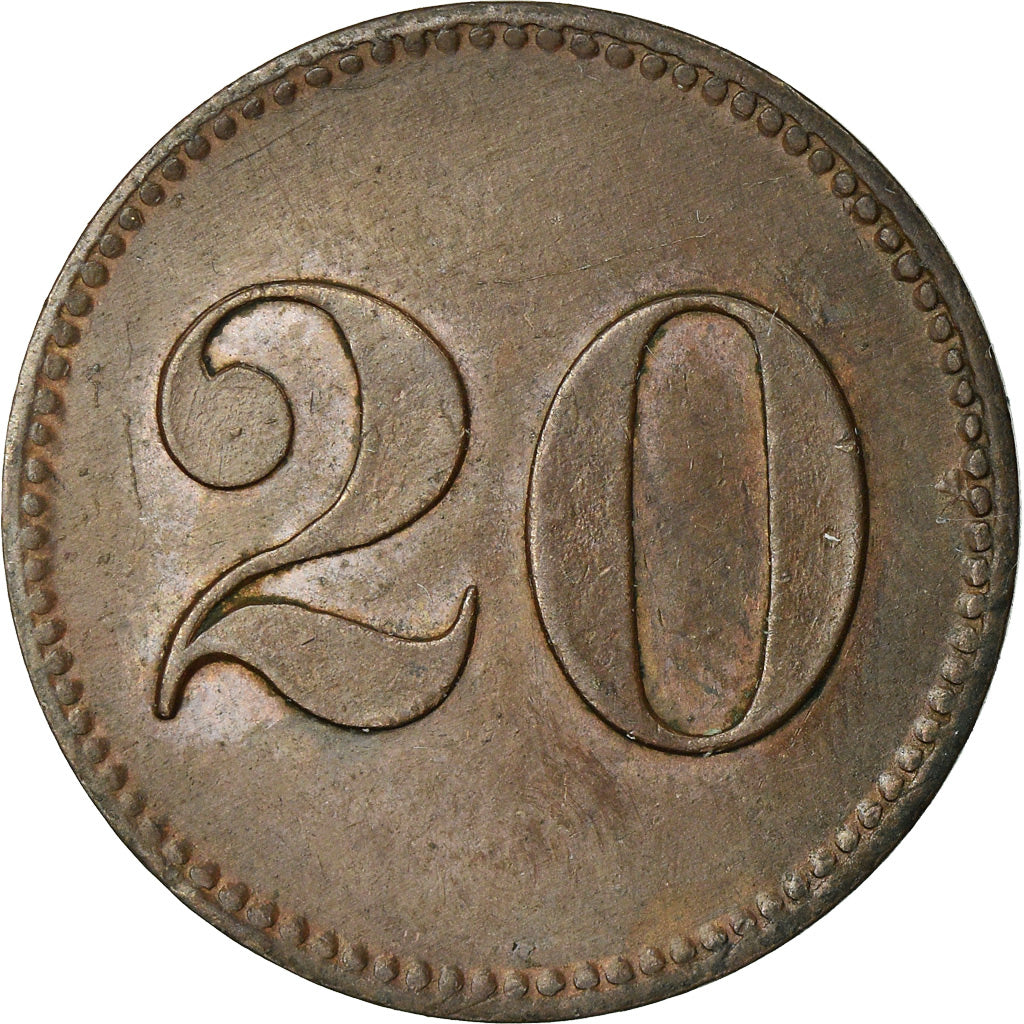 Monnaie, France, Grand Café Windsor, Metz, 20 Pfennig, TTB+, Cuivre, Elie:35.4