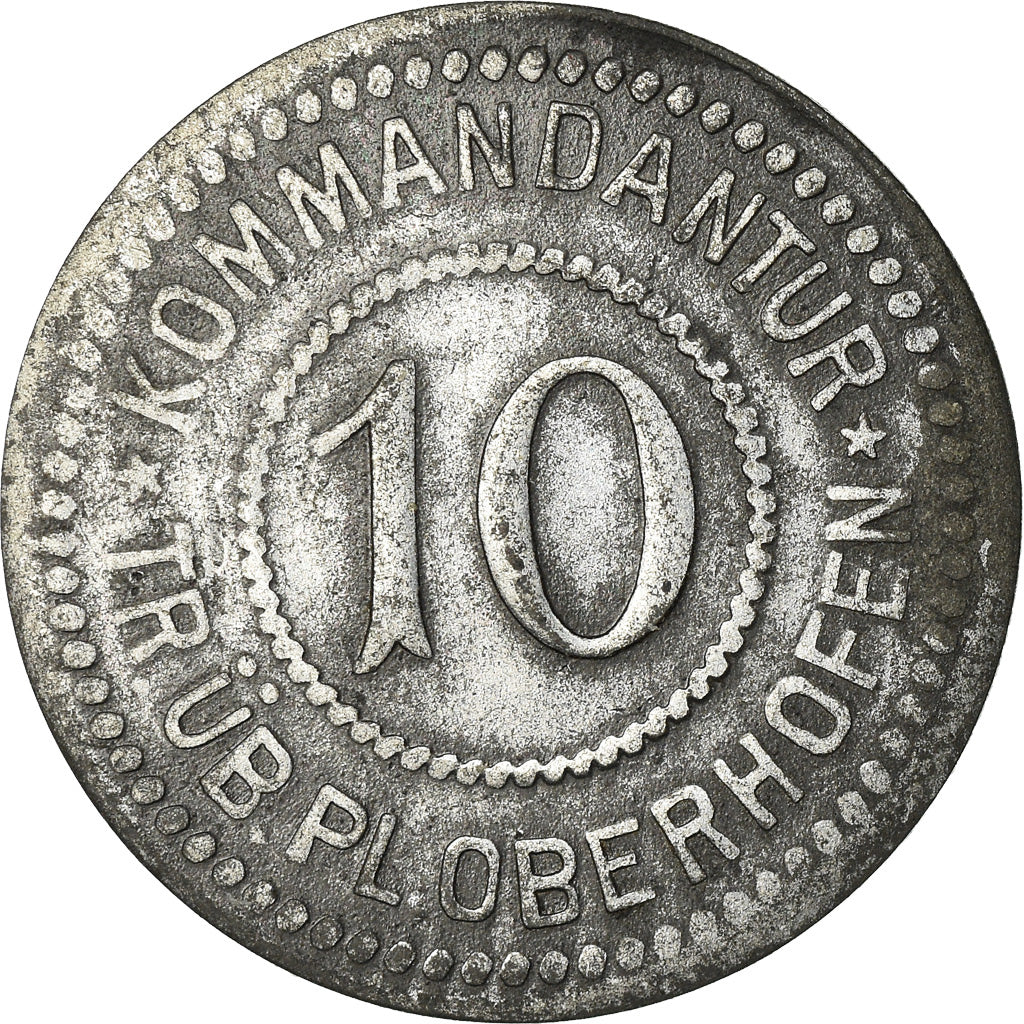 Monnaie, France, Kommandantur Tr. Üb. Pl., Oberhofen, 10 Pfennig, TTB, Zinc