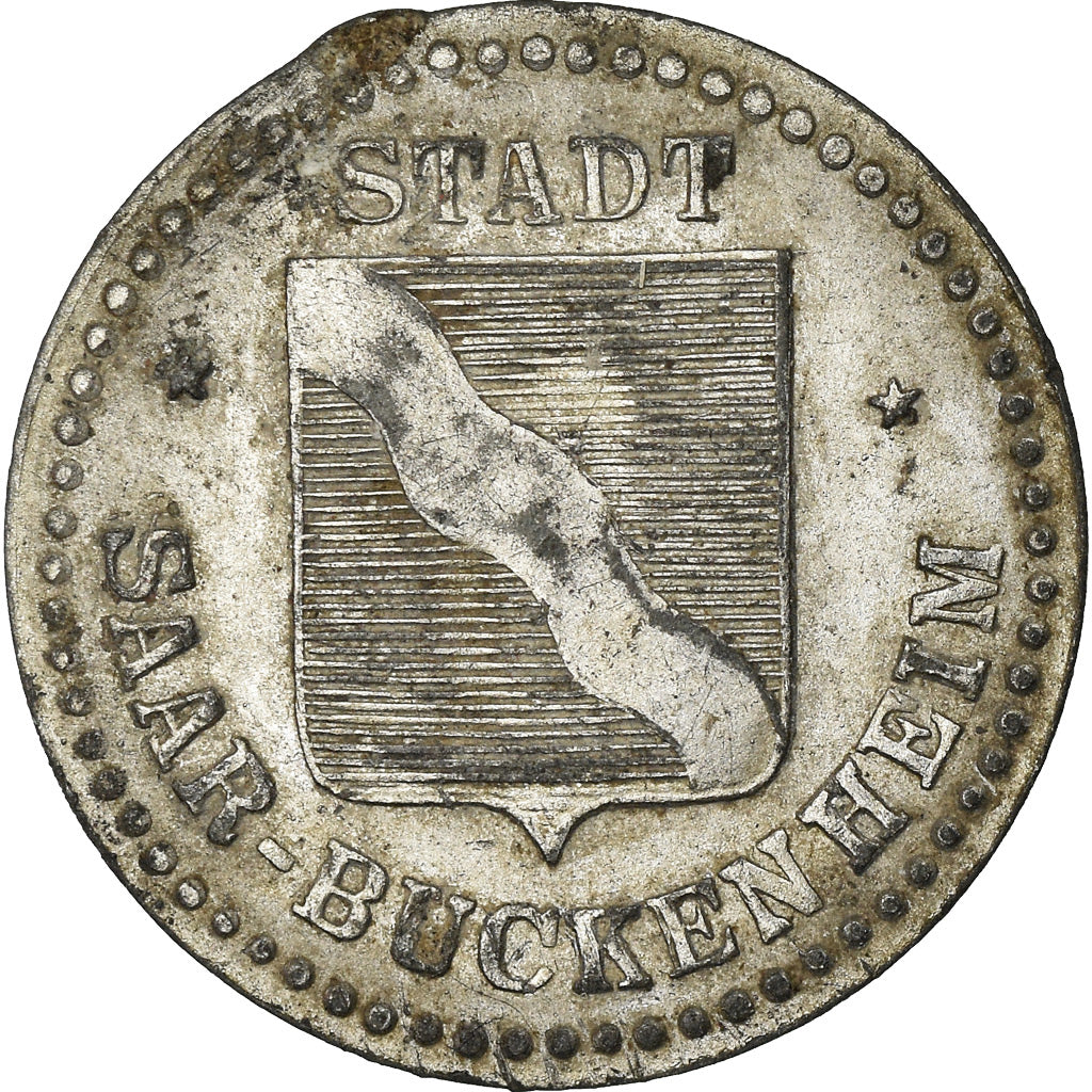 Moeda, França, Kleingeldersatzmarke, Saar-Buckenheim, 5 Pfennig, AU(50-53)