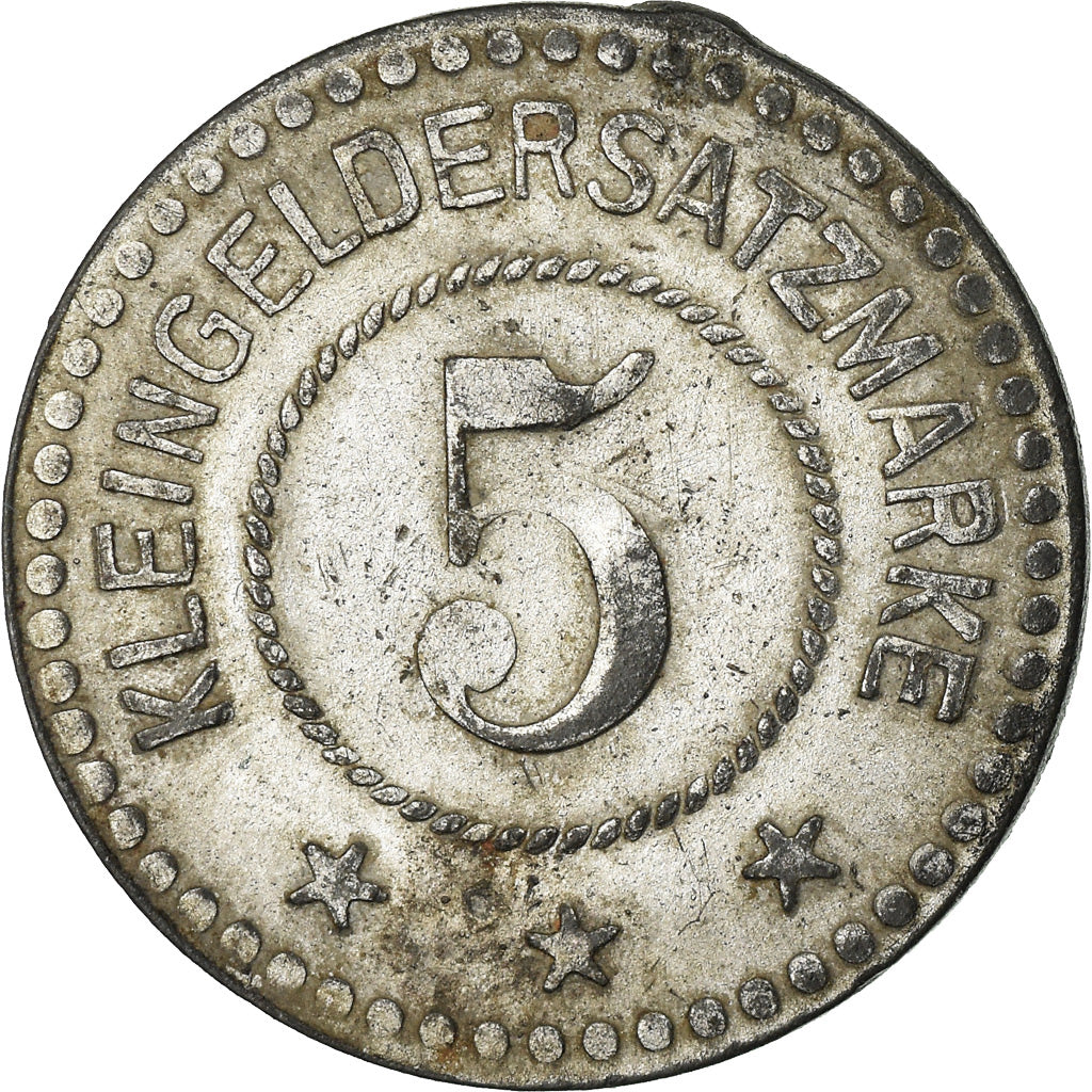 Moeda, França, Kleingeldersatzmarke, Saar-Buckenheim, 5 Pfennig, AU(50-53)