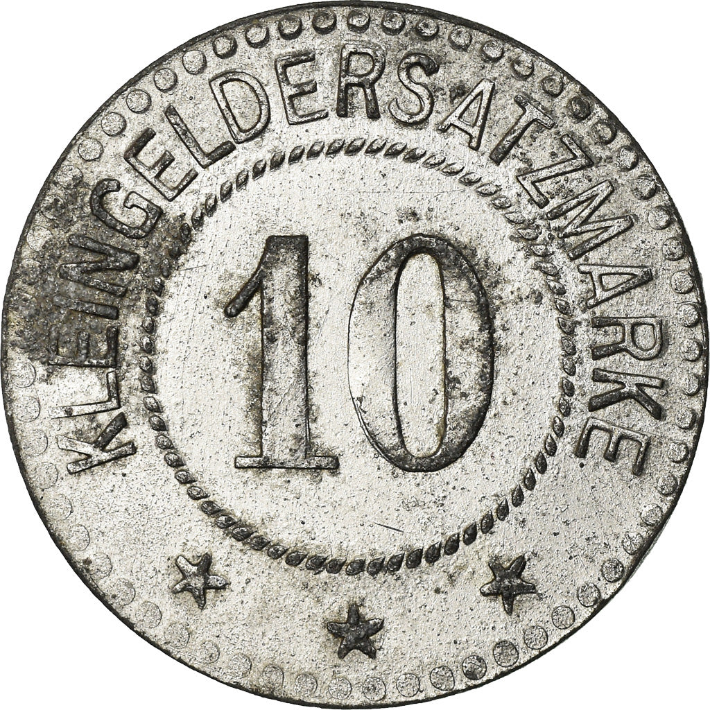 Coin, France, Kleingeldersatzmarke, Saar-Buckenheim, 10 Pfennig, AU(50-53)