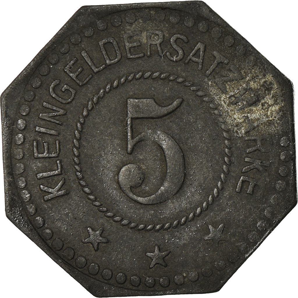 Munten, Frankrijk, Kleingeldersatzmarke, Schlettstadt, 5 Pfennig, 1917, FR+