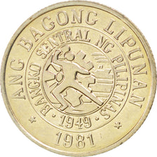 Coin, Philippines, 10 Sentimos, 1981, MS(63), Copper-nickel, KM:226