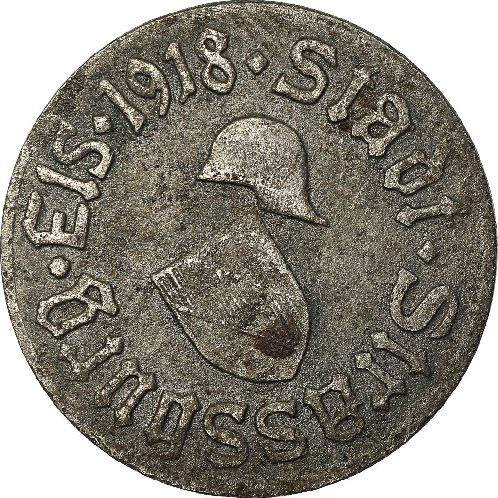 Coin, France, Kriegsgeld, Strasbourg, 5 Pfennig, 1918, EF(40-45), Iron