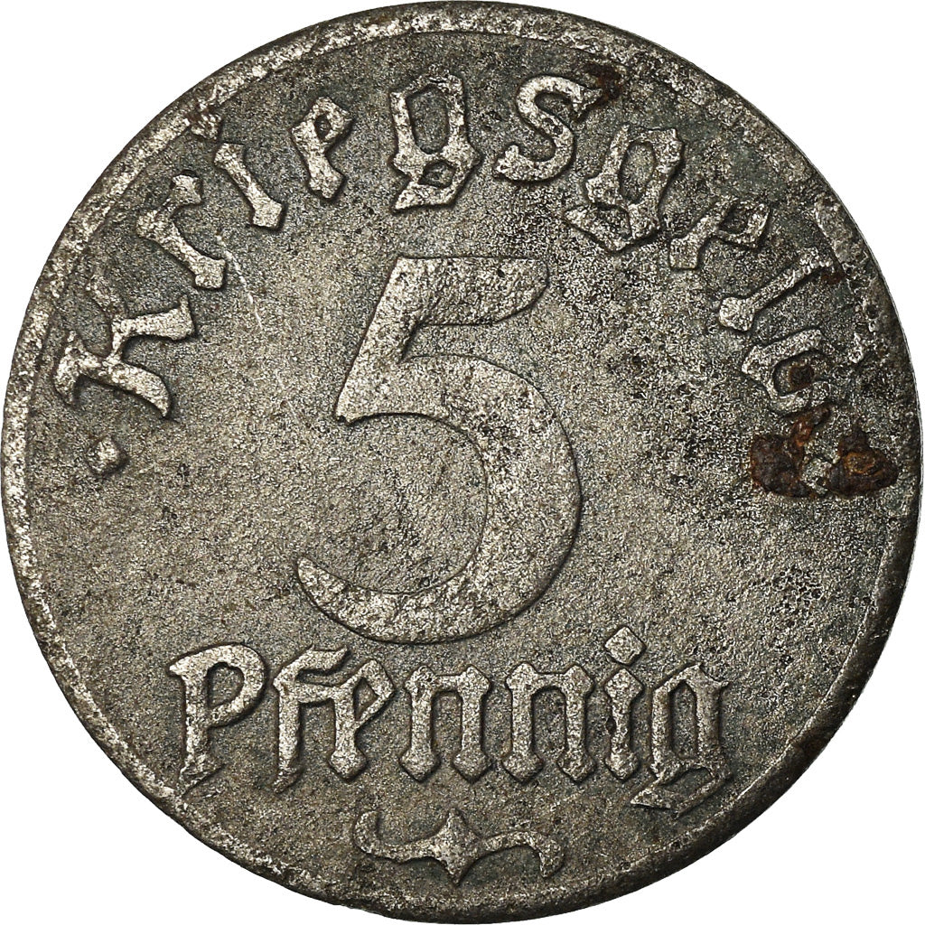 Coin, France, Kriegsgeld, Strasbourg, 5 Pfennig, 1918, EF(40-45), Iron