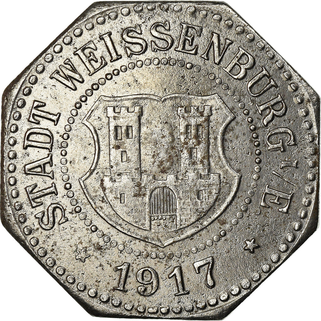 Münze, Frankreich, Kleingeldersatzmarke, Weissenburg, 10 Pfennig, 1917, SS