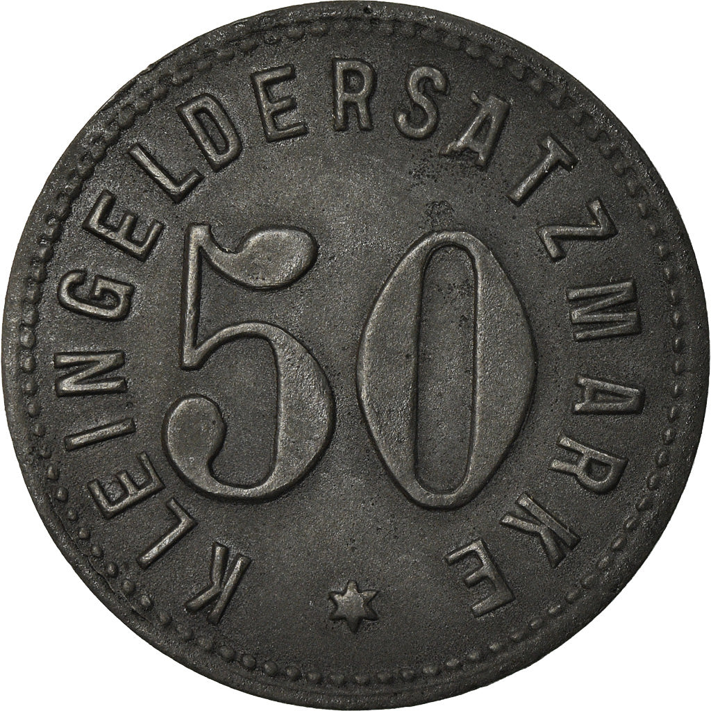 Moneta, Francja, Kleingeldersatzmarke, Zabern, 50 Pfennig, EF(40-45), Cynk