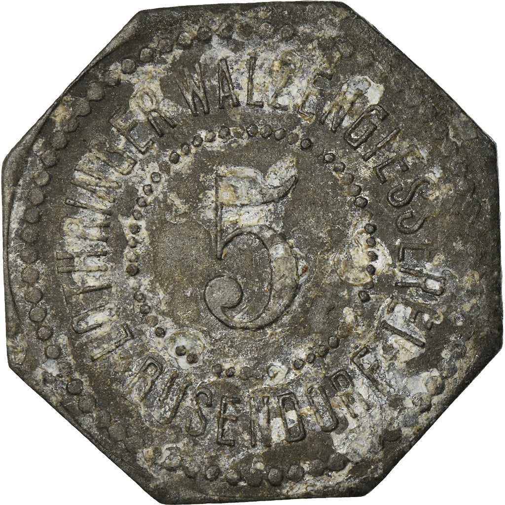 Monnaie, France, Kleingeldersatzmarke, Busendorf, 5 Pfennig, TTB, Zinc