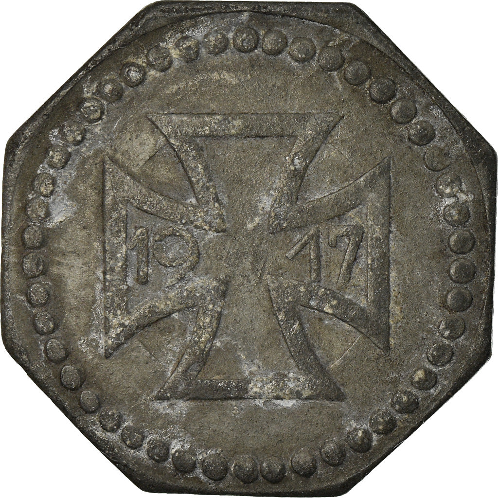 Monnaie, France, Kriegsnotgeld, Diedenhofen, 50 Pfennig, 1917, TTB, Zinc
