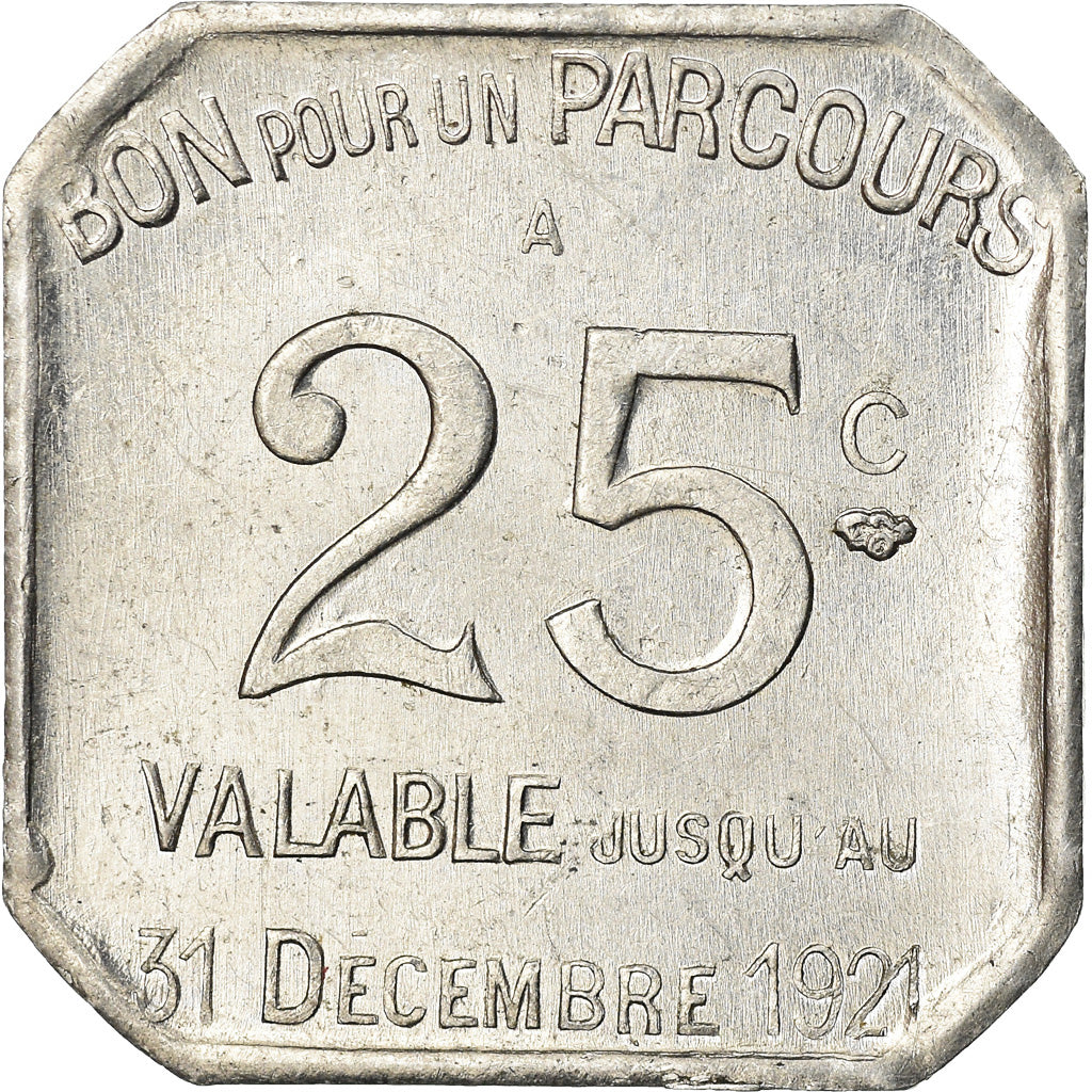 Coin, France, Transport en Commun Région Parisienne, Paris, 25 Centimes
