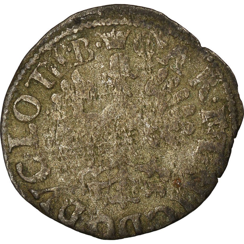 Coin, France, Charles IV et Nicole, Denarius, Nancy, VF(30-35), Billon
