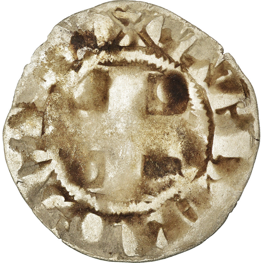 Coin, France, Picardie, Guillaume III, Denier Parisis, 1191-1221, Abbeville