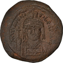 Moneda, Maurice Tiberius, Follis, 589-590, Constantinople, MBC, Cobre, Sear:494