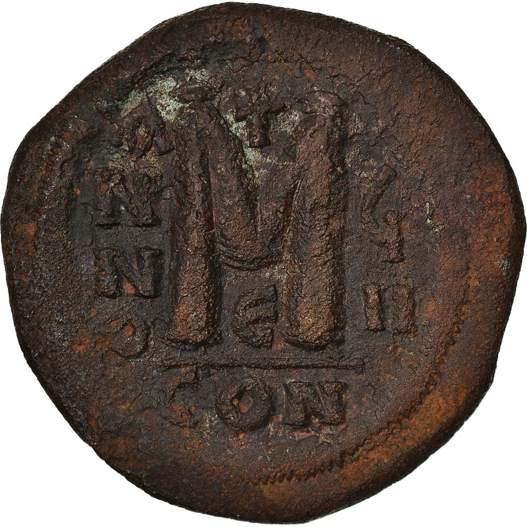 Monnaie, Maurice Tibère, Follis, 589-590, Constantinople, TTB, Cuivre, Sear:494