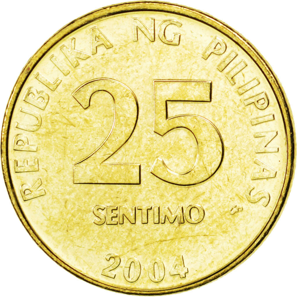PHILIPPINES, 25 Sentimos, 2004, KM #271a, MS(63), Brass Plated Steel, 20, 3.50