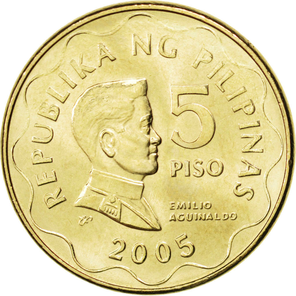 PHILIPPINES, 5 Piso, 2005, KM #272, MS(63), Nickel-Brass, 27, 7.82