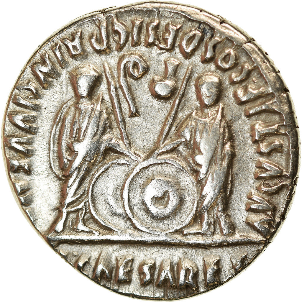 Coin, Augustus, Denarius, 2 BC-AD 12, Lyon - Lugdunum, AU(50-53), Silver