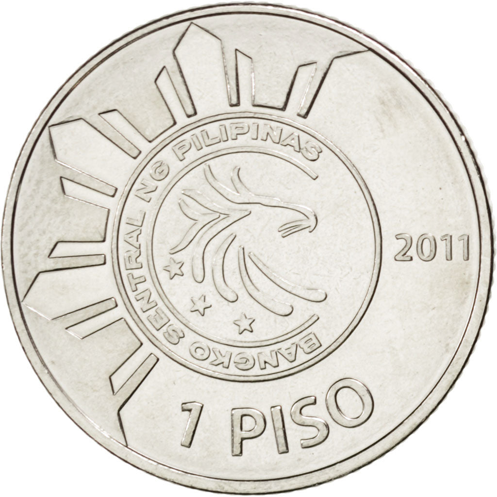 PHILIPPINES, Piso, 2011, KM #284, MS(63), Nickel Plated Steel, 24, 5.31