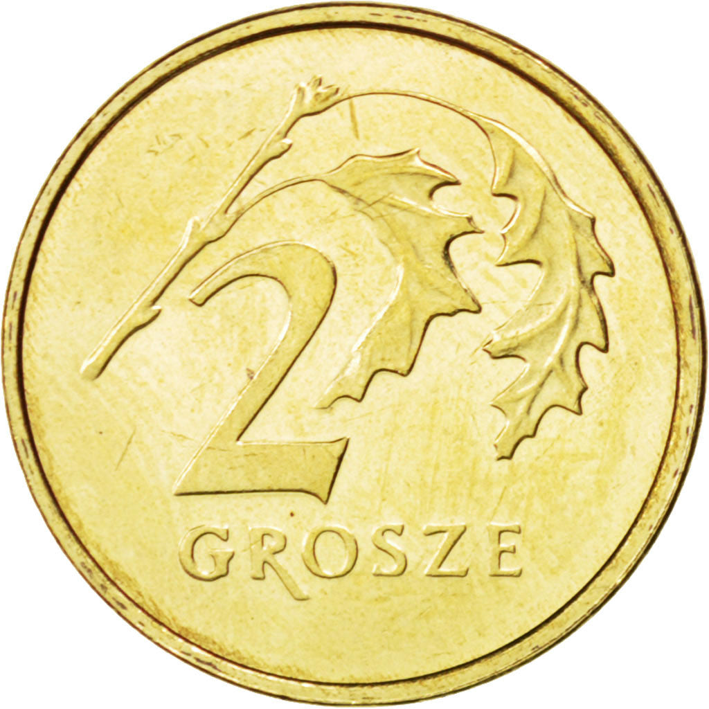 Coin, Poland, 2 Grosze, 2004, MS(63), Brass, KM:277