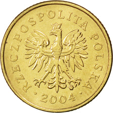 POLAND, 5 Groszy, 2004, Warsaw, KM #278, MS(63), Brass, 19.5, 2.59