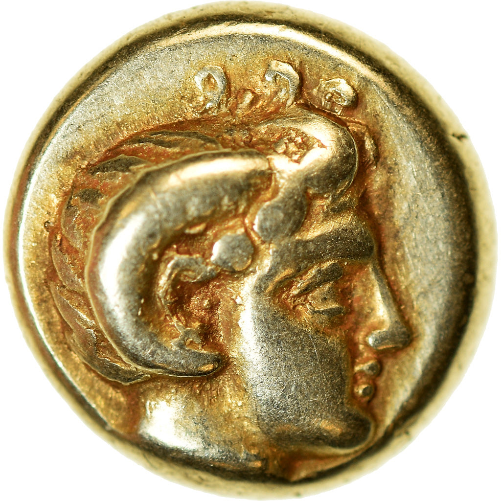 Coin, Lesbos, Mytilene, Hekte, 377-326 BC, AU(50-53), Electrum